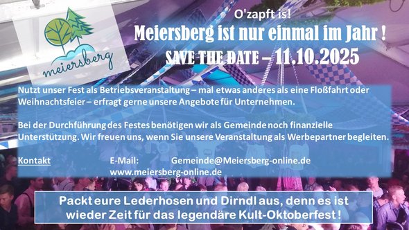 zeigt Plakat Vorankündigung Oktoberfest 11.10.25