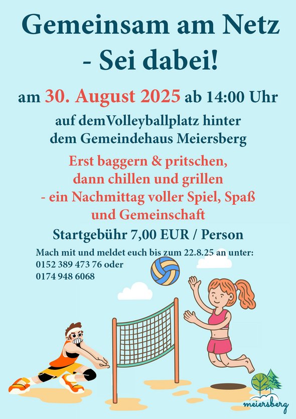 zeigt Veranstaltungsplakat Volleyballturnier 30.08.25