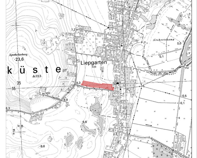 zeigt Übersichtsplan mit Markierung des Planungsgebietes
